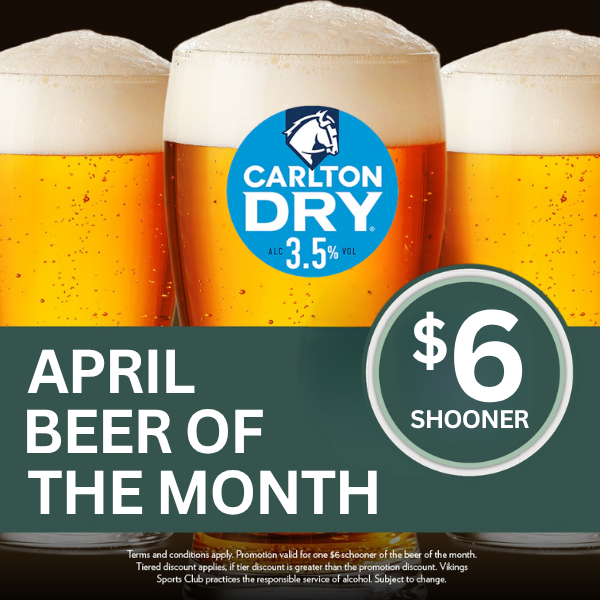 $6 beers Carlton Dry Mid